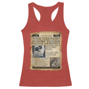 Madam CJ Walker Vintage Newspaper Style Racerback Tank Top Economic Freedom Through Opportunity TS12 Red Print Your Wear