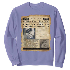 Madam CJ Walker Vintage Newspaper Style Sweatshirt Economic Freedom Through Opportunity TS12 Violet Print Your Wear