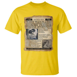 Madam CJ Walker Vintage Newspaper Style T Shirt Economic Freedom Through Opportunity TS12 Daisy Print Your Wear