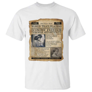 Madam CJ Walker Vintage Newspaper Style T Shirt Economic Freedom Through Opportunity TS12 White Print Your Wear