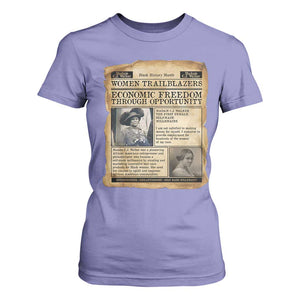 Madam CJ Walker Vintage Newspaper Style T Shirt For Women Economic Freedom Through Opportunity TS12 Violet Print Your Wear