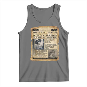 Madam CJ Walker Vintage Newspaper Style Tank Top Economic Freedom Through Opportunity TS12 Black Heather Print Your Wear