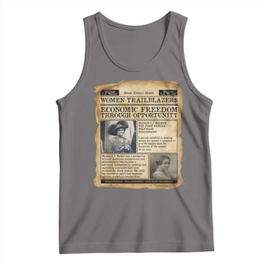 Madam CJ Walker Vintage Newspaper Style Tank Top Economic Freedom Through Opportunity TS12 Deep Heather Print Your Wear