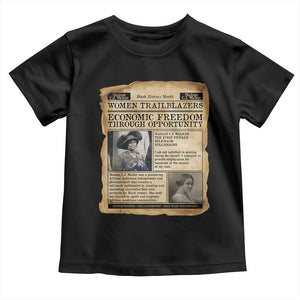 Madam CJ Walker Vintage Newspaper Style Toddler T Shirt Economic Freedom Through Opportunity TS12 Black Print Your Wear