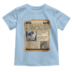 Madam CJ Walker Vintage Newspaper Style Toddler T Shirt Economic Freedom Through Opportunity TS12 Light Blue Print Your Wear