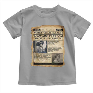 Madam CJ Walker Vintage Newspaper Style Toddler T Shirt Economic Freedom Through Opportunity TS12 Sport Gray Print Your Wear