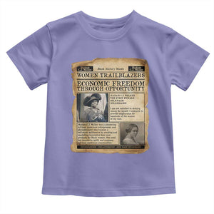 Madam CJ Walker Vintage Newspaper Style Toddler T Shirt Economic Freedom Through Opportunity TS12 Violet Print Your Wear