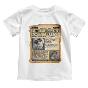Madam CJ Walker Vintage Newspaper Style Toddler T Shirt Economic Freedom Through Opportunity TS12 White Print Your Wear