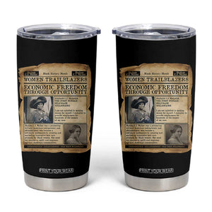 Madam CJ Walker Vintage Newspaper Style Tumbler Cup Economic Freedom Through Opportunity TS12 Black Print Your Wear