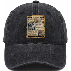 Madam CJ Walker Vintage Newspaper Style Washed Cotton Baseball Cap Economic Freedom Through Opportunity TS12 Print Your Wear