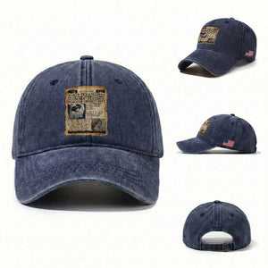Madam CJ Walker Vintage Newspaper Style Washed Cotton Baseball Cap Economic Freedom Through Opportunity TS12 Washed Cap Universal Fit Navy Print Your Wear