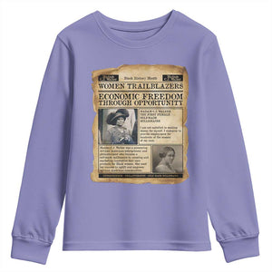 Madam CJ Walker Vintage Newspaper Style Youth Sweatshirt Economic Freedom Through Opportunity TS12 Violet Print Your Wear