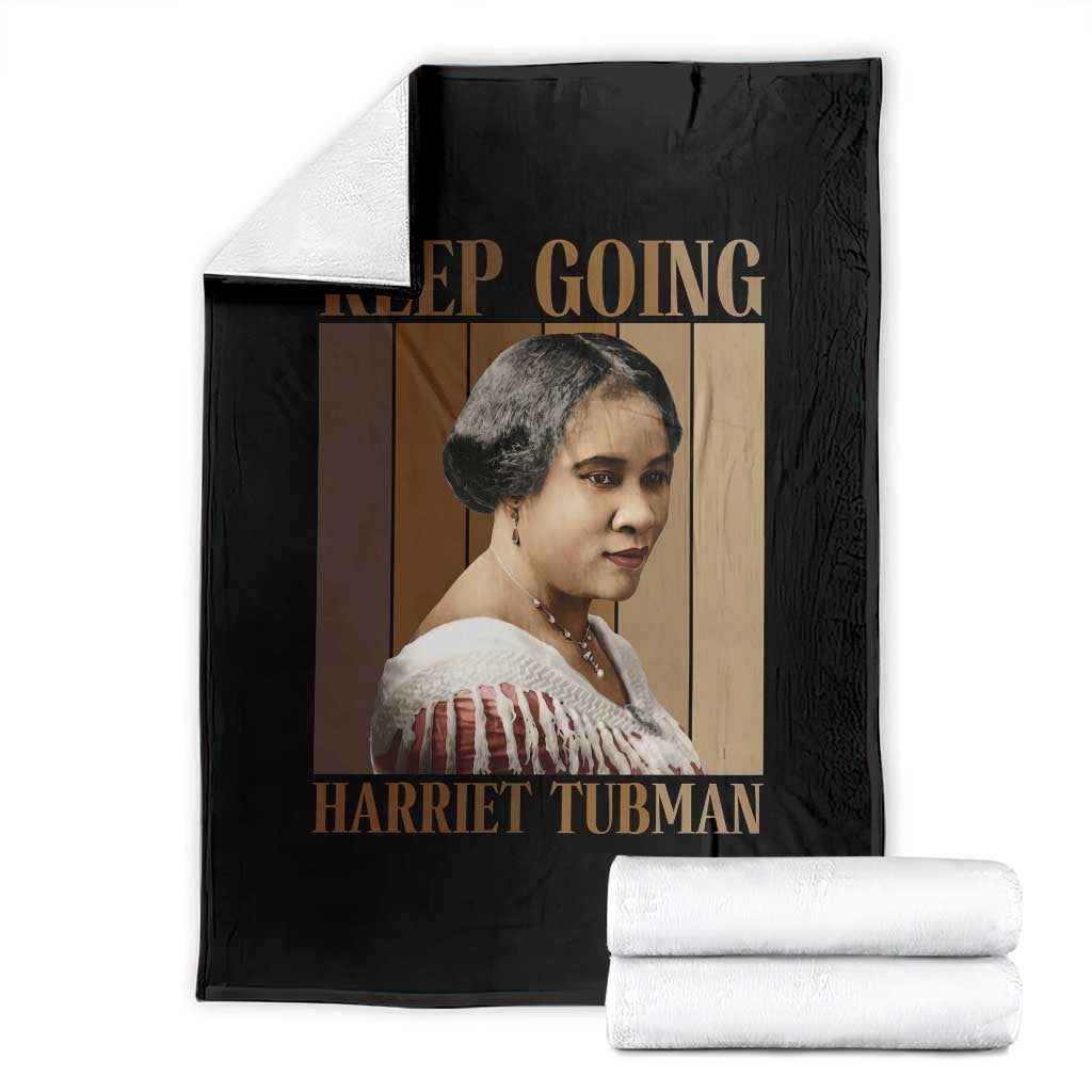 Madam CJ Walker Keep Going Retro Poster Throw Blanket Black History Month Gift TS12 Black Print Your Wear