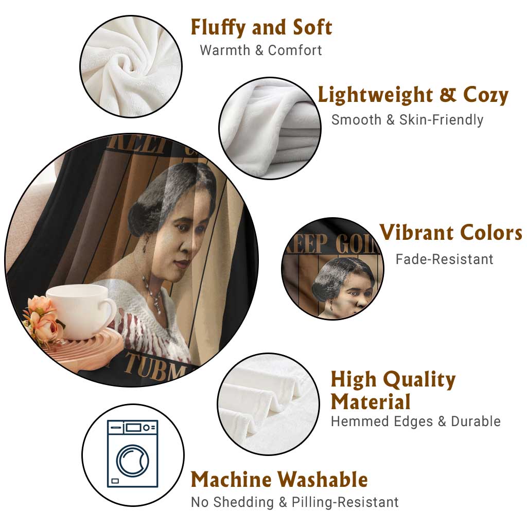 Madam CJ Walker Keep Going Retro Poster Throw Blanket Black History Month Gift TS12 Print Your Wear