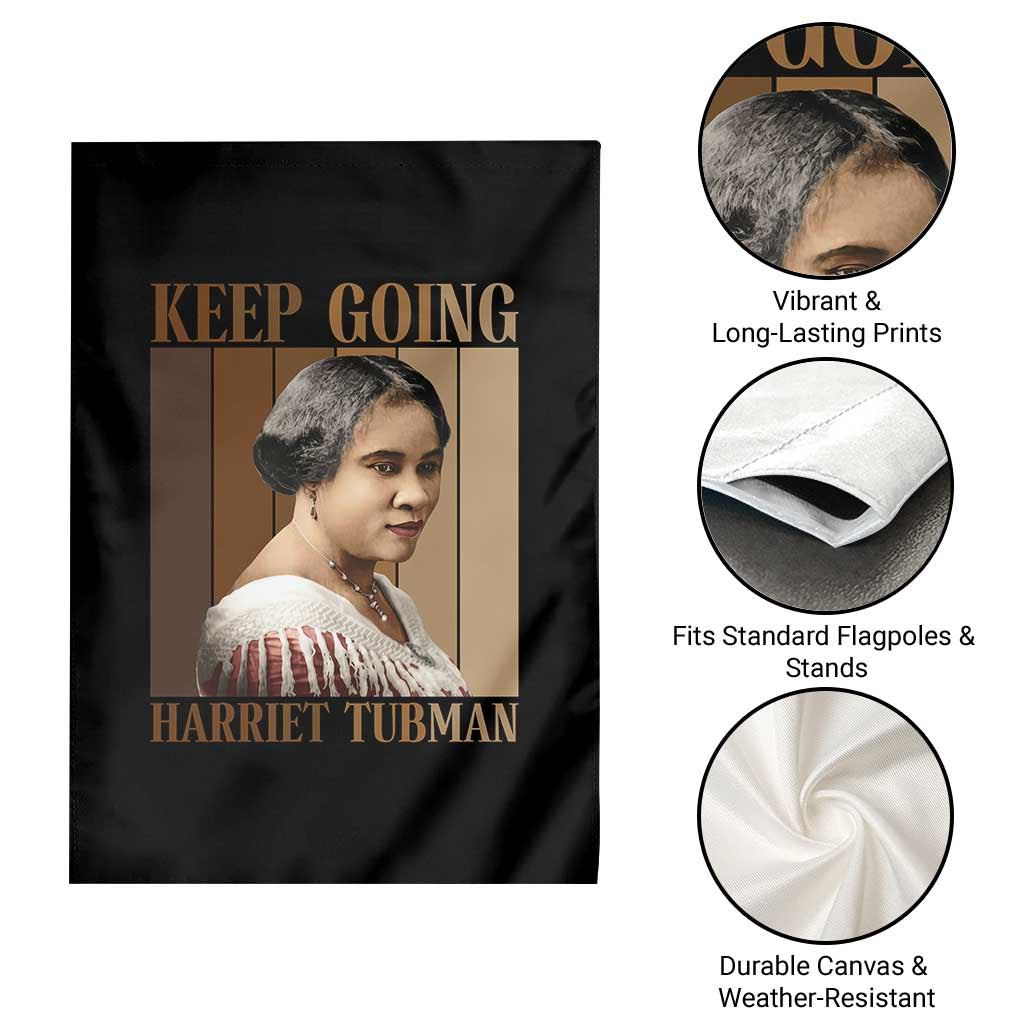 Madam CJ Walker Keep Going Retro Poster Garden Flag Black History Month Gift TS12 Print Your Wear