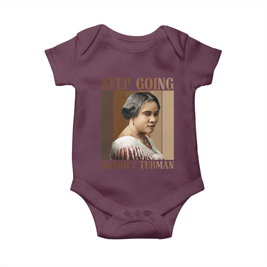 Madam CJ Walker Keep Going Retro Poster Baby Onesie Black History Month Gift TS12 Maroon Print Your Wear
