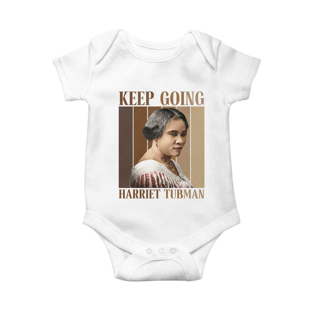 Madam CJ Walker Keep Going Retro Poster Baby Onesie Black History Month Gift TS12 White Print Your Wear