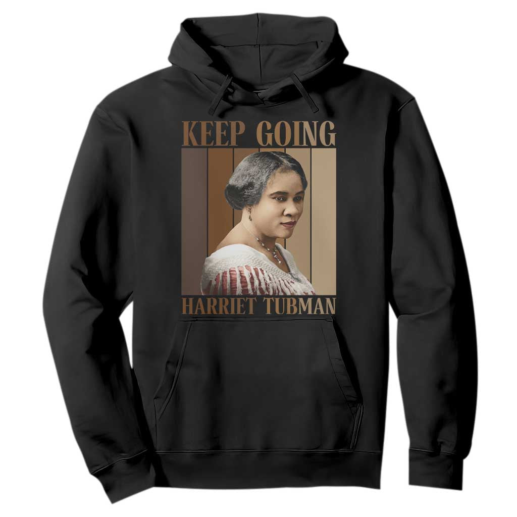 Madam CJ Walker Keep Going Retro Poster Hoodie Black History Month Gift TS12 Black Print Your Wear