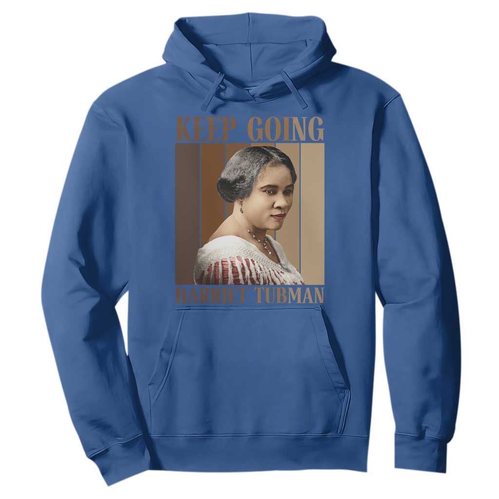 Madam CJ Walker Keep Going Retro Poster Hoodie Black History Month Gift TS12 Royal Blue Print Your Wear