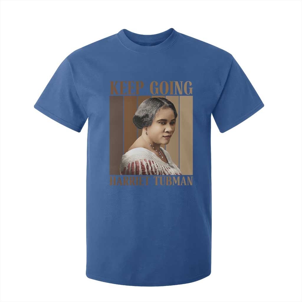 Madam CJ Walker Keep Going Retro Poster T Shirt For Kid Black History Month Gift TS12 Royal Blue Print Your Wear