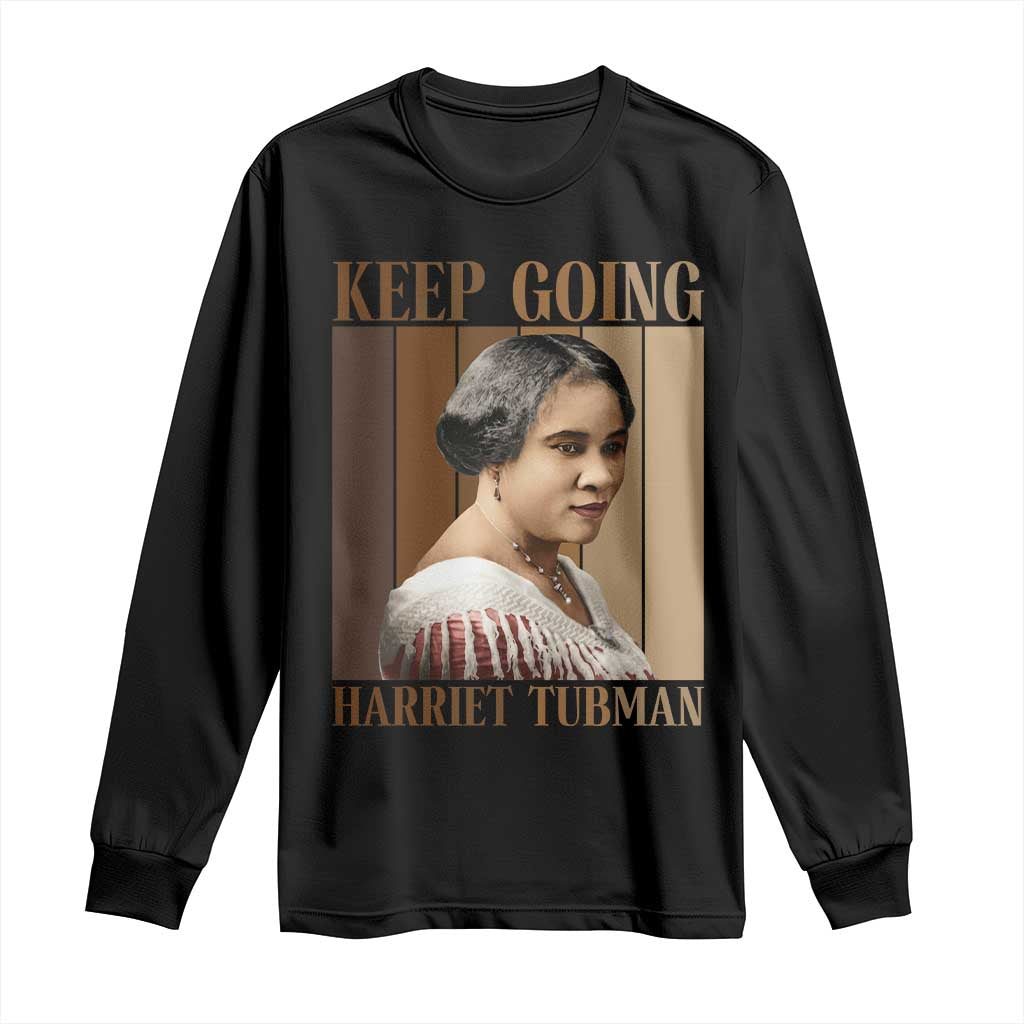 Madam CJ Walker Keep Going Retro Poster Long Sleeve Shirt Black History Month Gift TS12 Black Print Your Wear