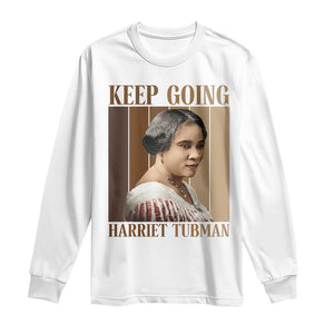 Madam CJ Walker Keep Going Retro Poster Long Sleeve Shirt Black History Month Gift TS12 White Print Your Wear