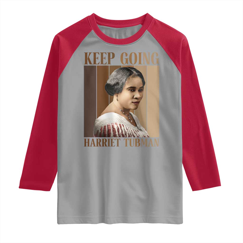 Madam CJ Walker Keep Going Retro Poster Raglan Shirt Black History Month Gift TS12 Sport Gray Red Print Your Wear