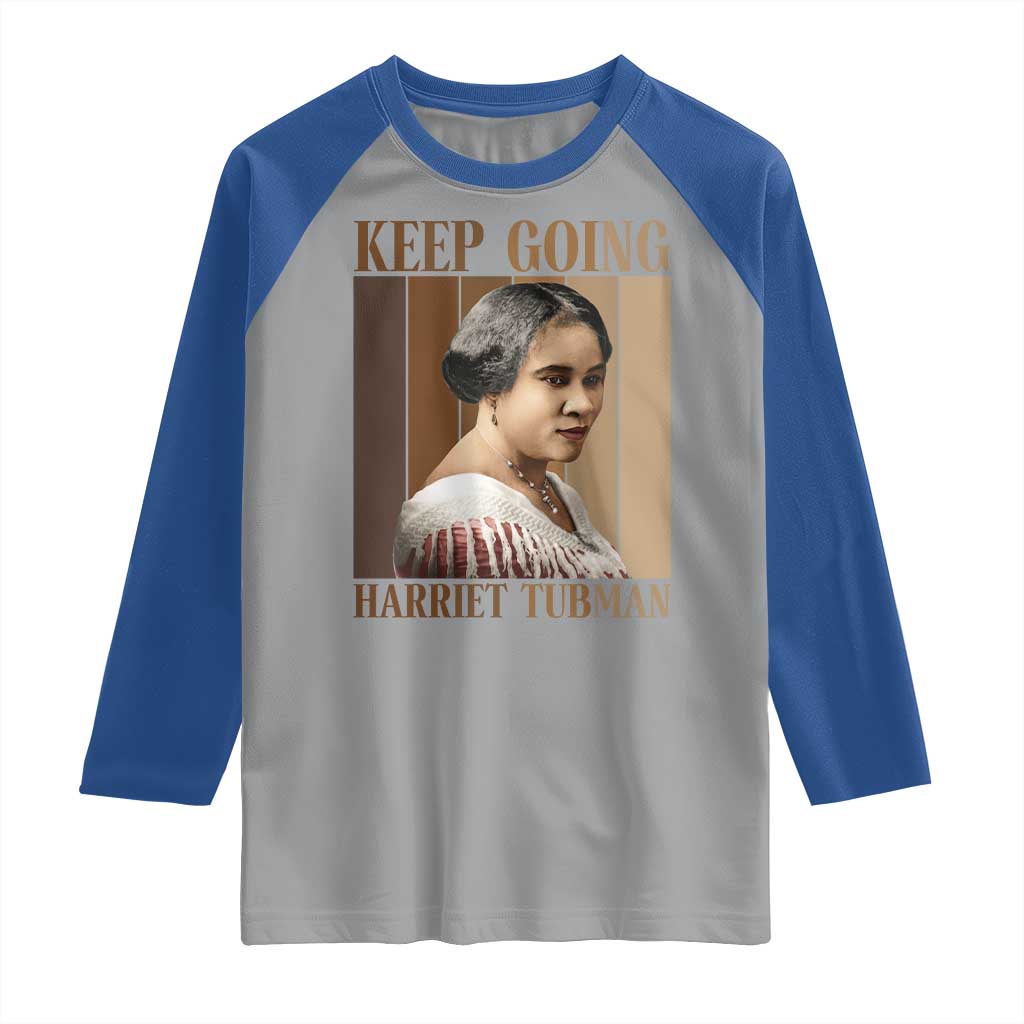 Madam CJ Walker Keep Going Retro Poster Raglan Shirt Black History Month Gift TS12 Sport Gray Royal Print Your Wear