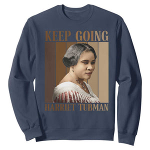 Madam CJ Walker Keep Going Retro Poster Sweatshirt Black History Month Gift TS12 Navy Print Your Wear