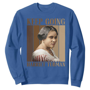 Madam CJ Walker Keep Going Retro Poster Sweatshirt Black History Month Gift TS12 Royal Blue Print Your Wear