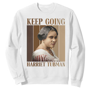 Madam CJ Walker Keep Going Retro Poster Sweatshirt Black History Month Gift TS12 White Print Your Wear