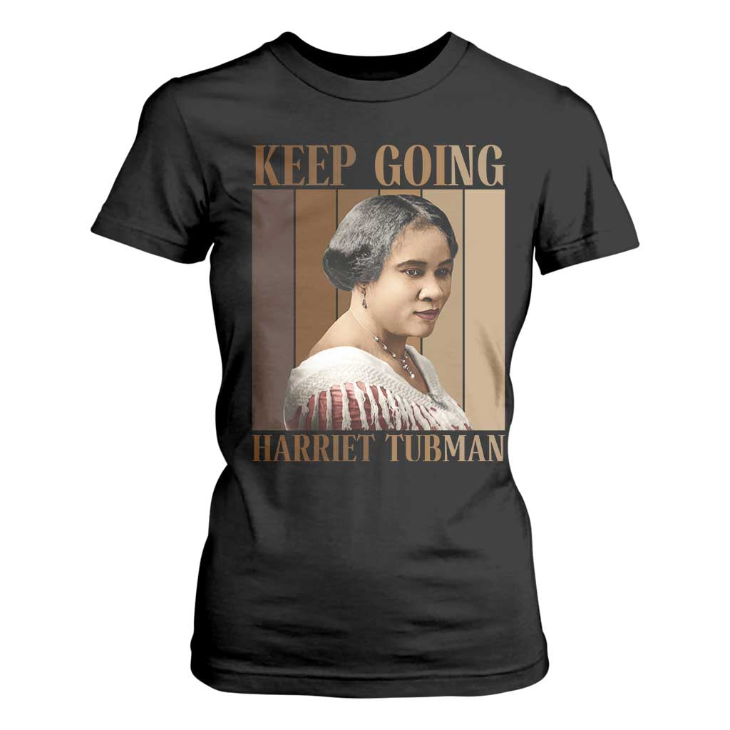 Madam CJ Walker Keep Going Retro Poster T Shirt For Women Black History Month Gift TS12 Black Print Your Wear