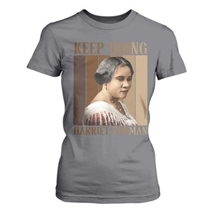 Madam CJ Walker Keep Going Retro Poster T Shirt For Women Black History Month Gift TS12 Charcoal Print Your Wear