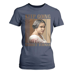 Madam CJ Walker Keep Going Retro Poster T Shirt For Women Black History Month Gift TS12 Navy Print Your Wear