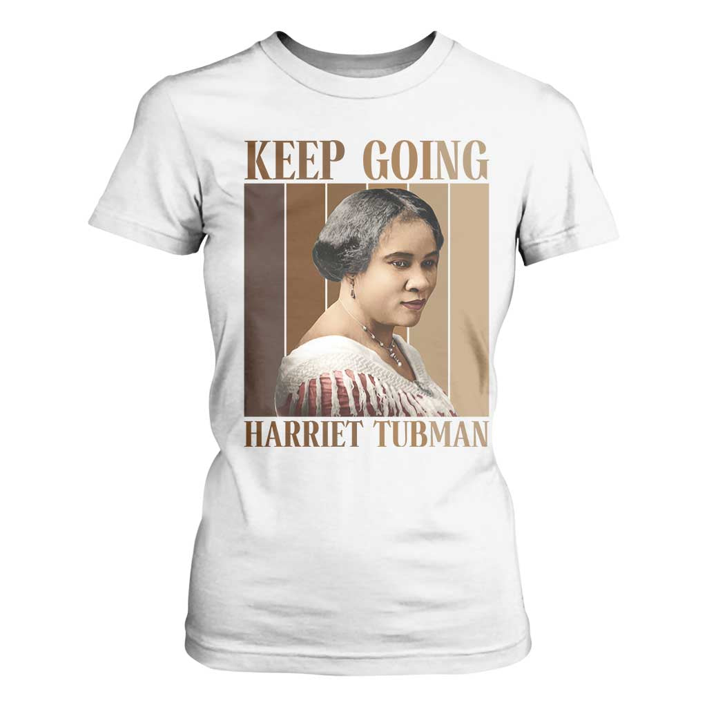 Madam CJ Walker Keep Going Retro Poster T Shirt For Women Black History Month Gift TS12 White Print Your Wear