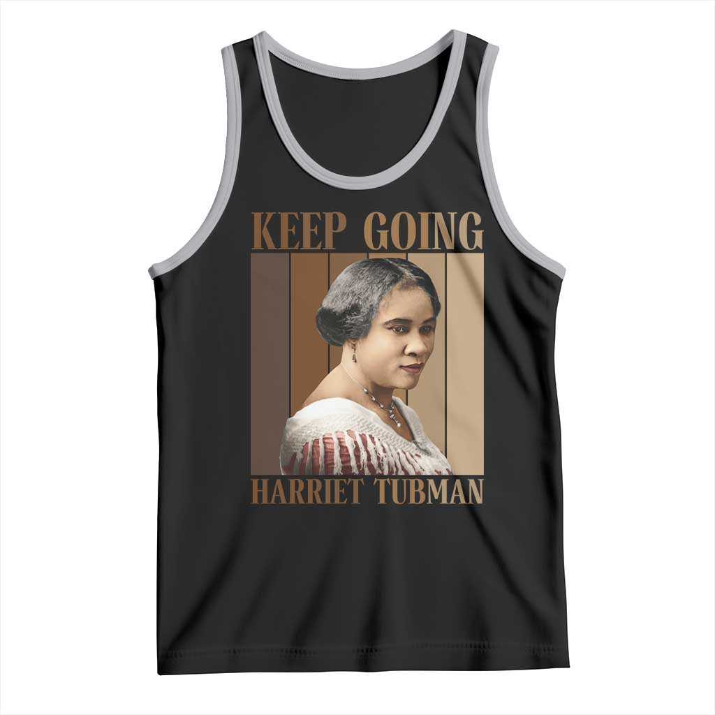 Madam CJ Walker Keep Going Retro Poster Tank Top Black History Month Gift TS12 Black Athletic Heather Print Your Wear