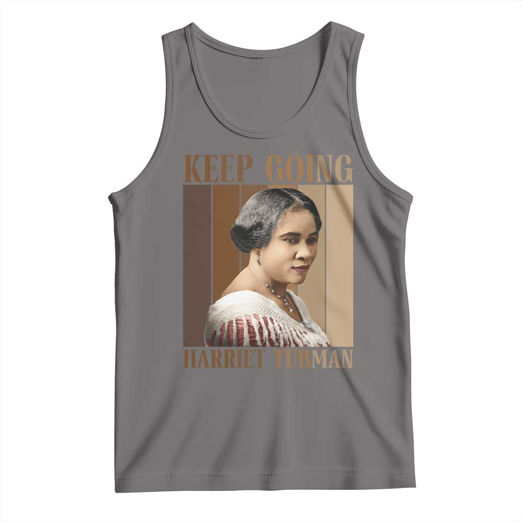 Madam CJ Walker Keep Going Retro Poster Tank Top Black History Month Gift TS12 Deep Heather Print Your Wear