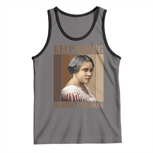 Madam CJ Walker Keep Going Retro Poster Tank Top Black History Month Gift TS12 Deep Heather Black Print Your Wear
