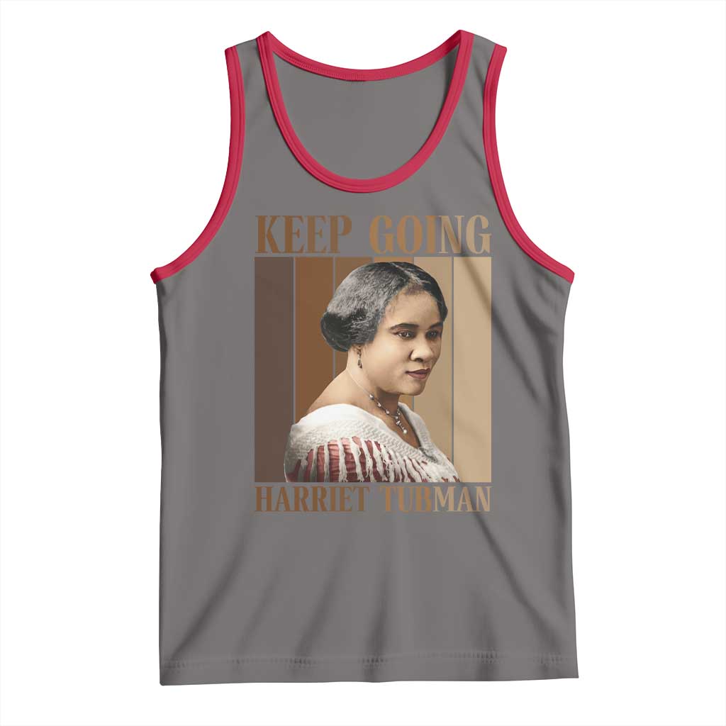 Madam CJ Walker Keep Going Retro Poster Tank Top Black History Month Gift TS12 Deep Heather Red Print Your Wear