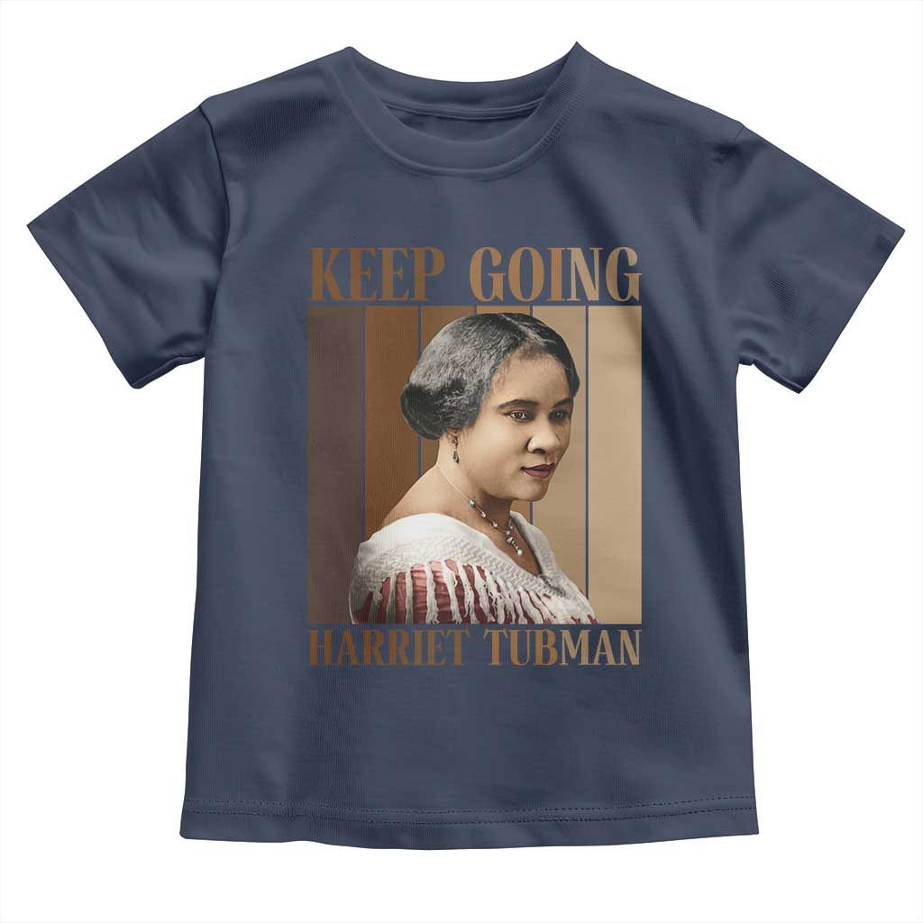 Madam CJ Walker Keep Going Retro Poster Toddler T Shirt Black History Month Gift TS12 Navy Print Your Wear