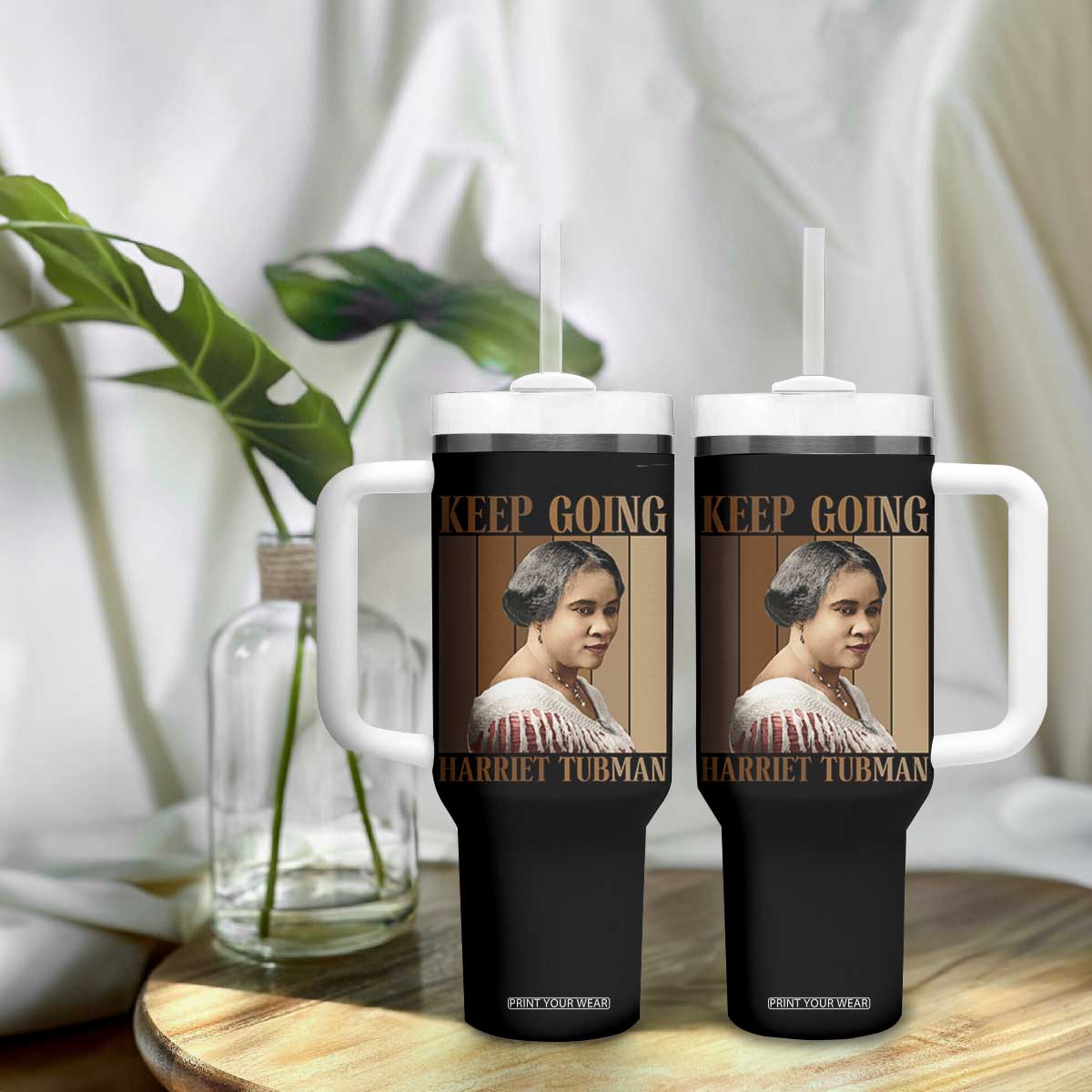 Madam CJ Walker Keep Going Retro Poster Tumbler With Handle Black History Month Gift TS12 Print Your Wear