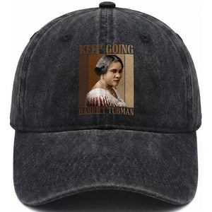 Madam CJ Walker Keep Going Retro Poster Washed Cotton Baseball Cap Black History Month Gift TS12 Print Your Wear