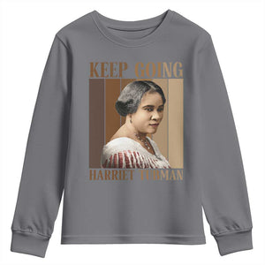 Madam CJ Walker Keep Going Retro Poster Youth Sweatshirt Black History Month Gift TS12 Charcoal Print Your Wear