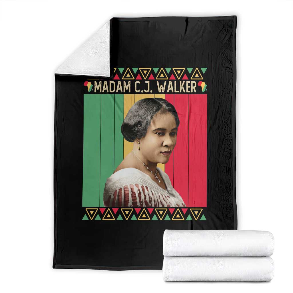 Madam CJ Walker Retro Sunset Throw Blanket Strong Black Woman Leader TS12 Black Print Your Wear
