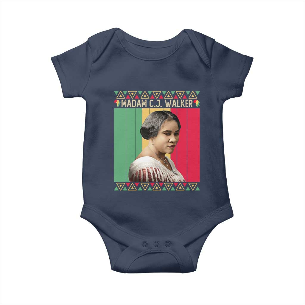 Madam CJ Walker Retro Sunset Baby Onesie Strong Black Woman Leader TS12 Navy Print Your Wear