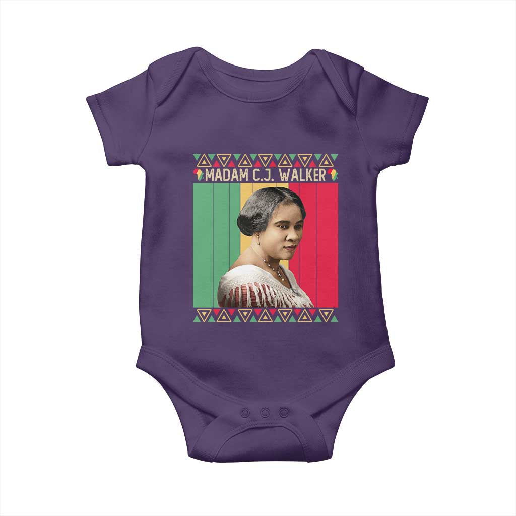 Madam CJ Walker Retro Sunset Baby Onesie Strong Black Woman Leader TS12 Purple Print Your Wear