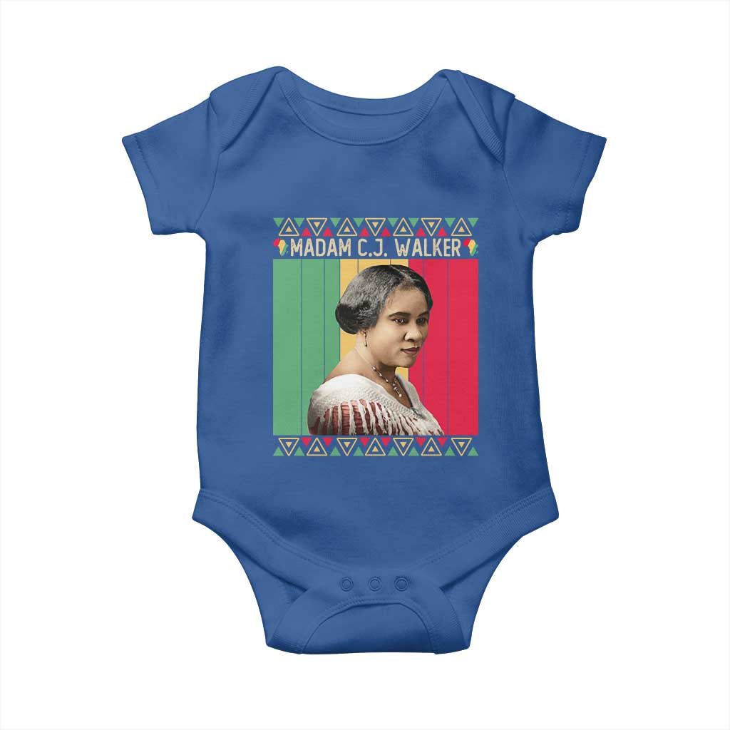 Madam CJ Walker Retro Sunset Baby Onesie Strong Black Woman Leader TS12 Royal Blue Print Your Wear