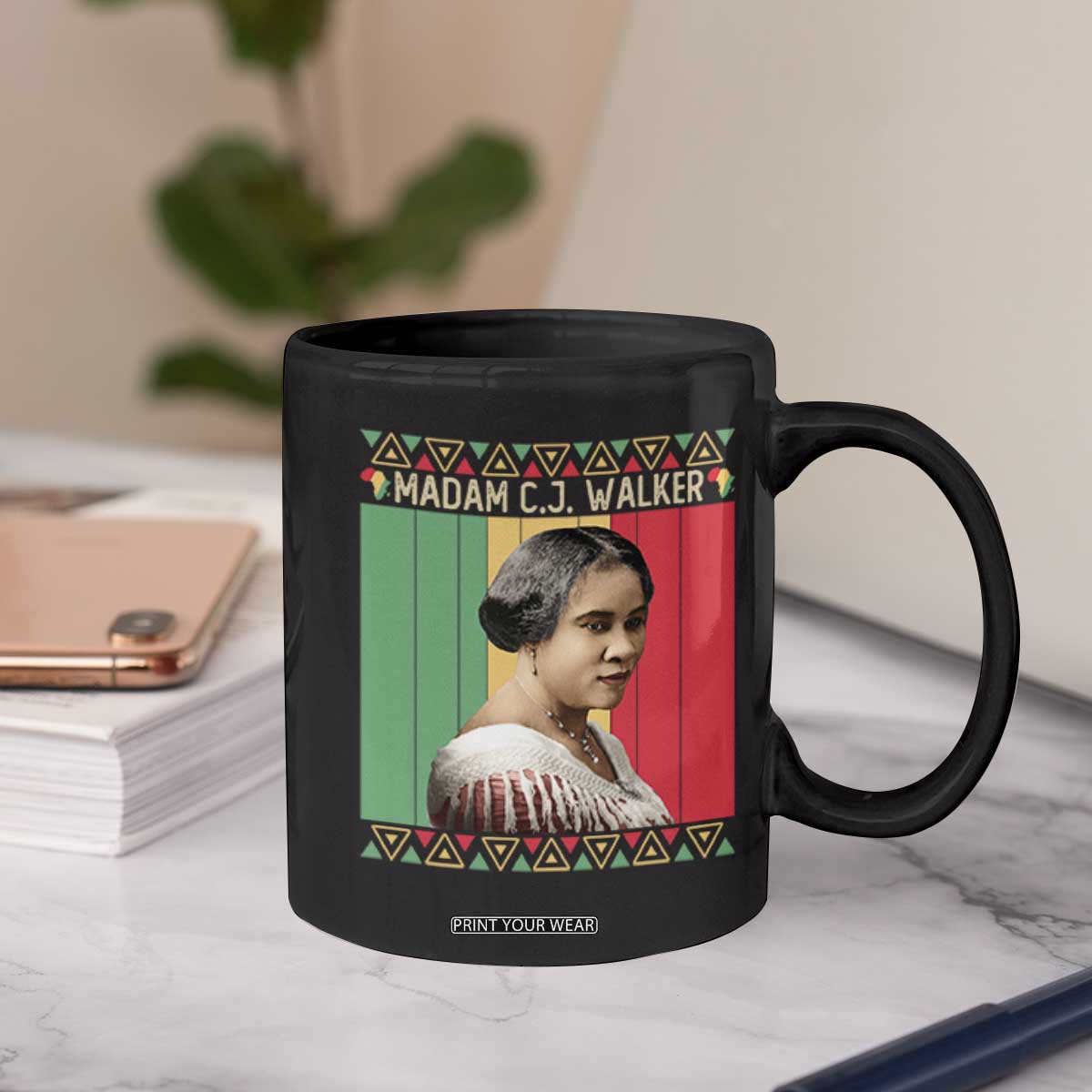 Madam CJ Walker Retro Sunset Coffee Mug Strong Black Woman Leader TS12 Print Your Wear