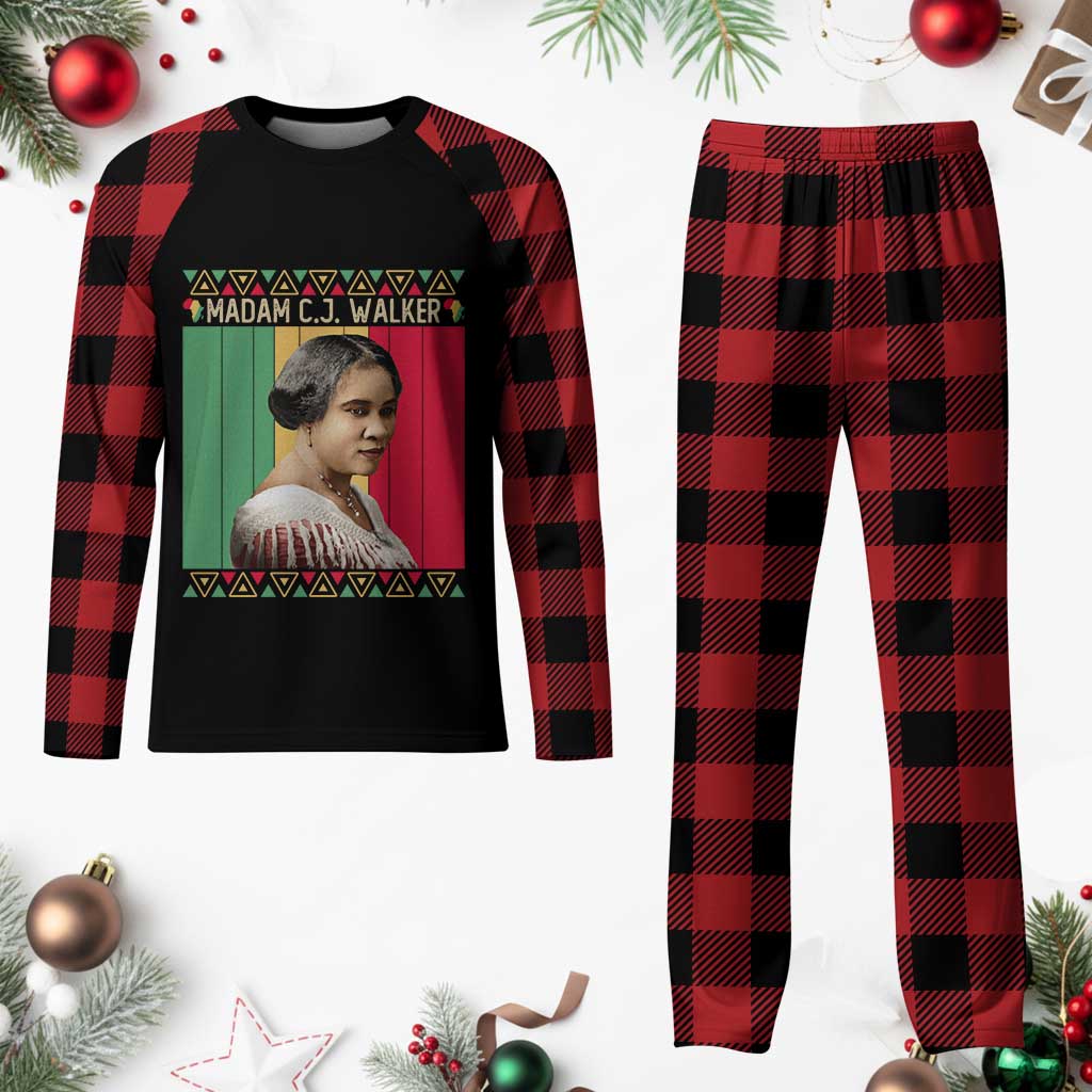 Madam CJ Walker Retro Sunset Plaid Pajama Set Strong Black Woman Leader TS12 Buffalo Plaid Print Your Wear
