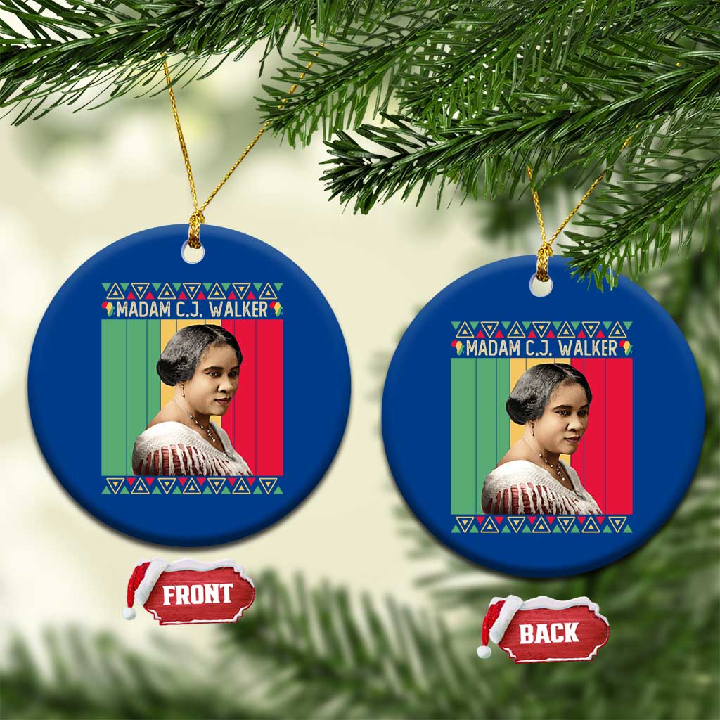 Madam CJ Walker Retro Sunset Ceramic Ornament Strong Black Woman Leader TS12 1pc Blue Print Your Wear
